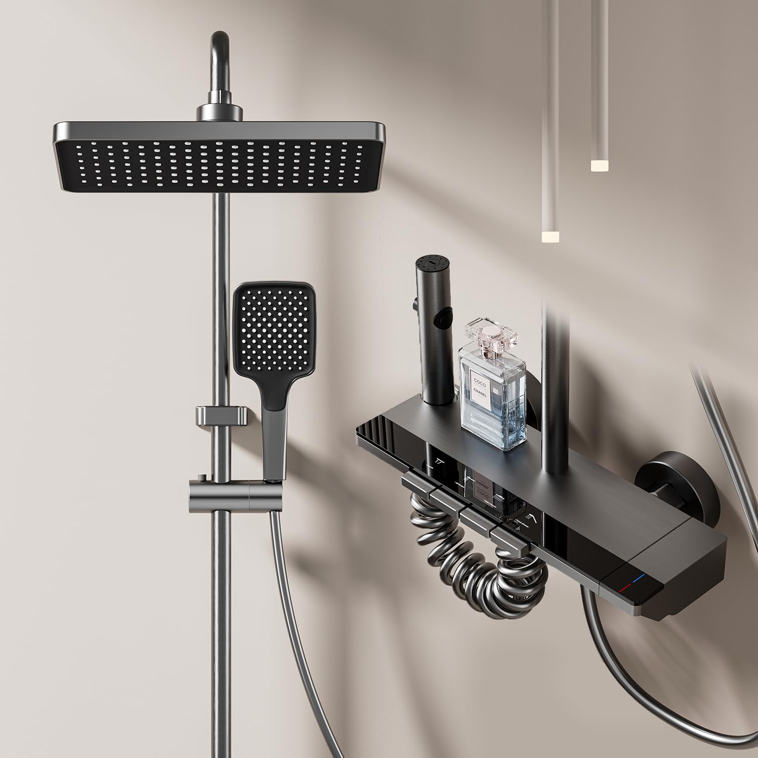 Luxury Shower Panel For Bathroom Full Set 4 function Thermostatic Mixe