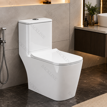 Backline Ceramic One Piece P-Trap Outelt From Wall Western Toilet