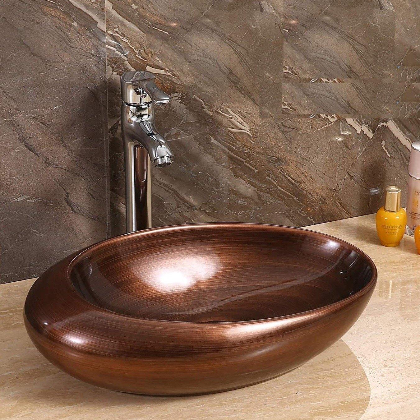 Table Top Designer Maroon (Red) Wash Basin 49 X 32 X 14 Cm - Bath Outlet