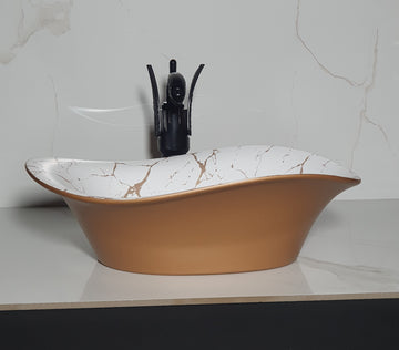 B Backline Ceramic Table Top, Counter Top Wash Basin 19 X 14 X 5.7 Inch