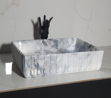B Backline Ceramic Table Top, Counter Top Wash Basin 19 X 14 X 5 Inch
