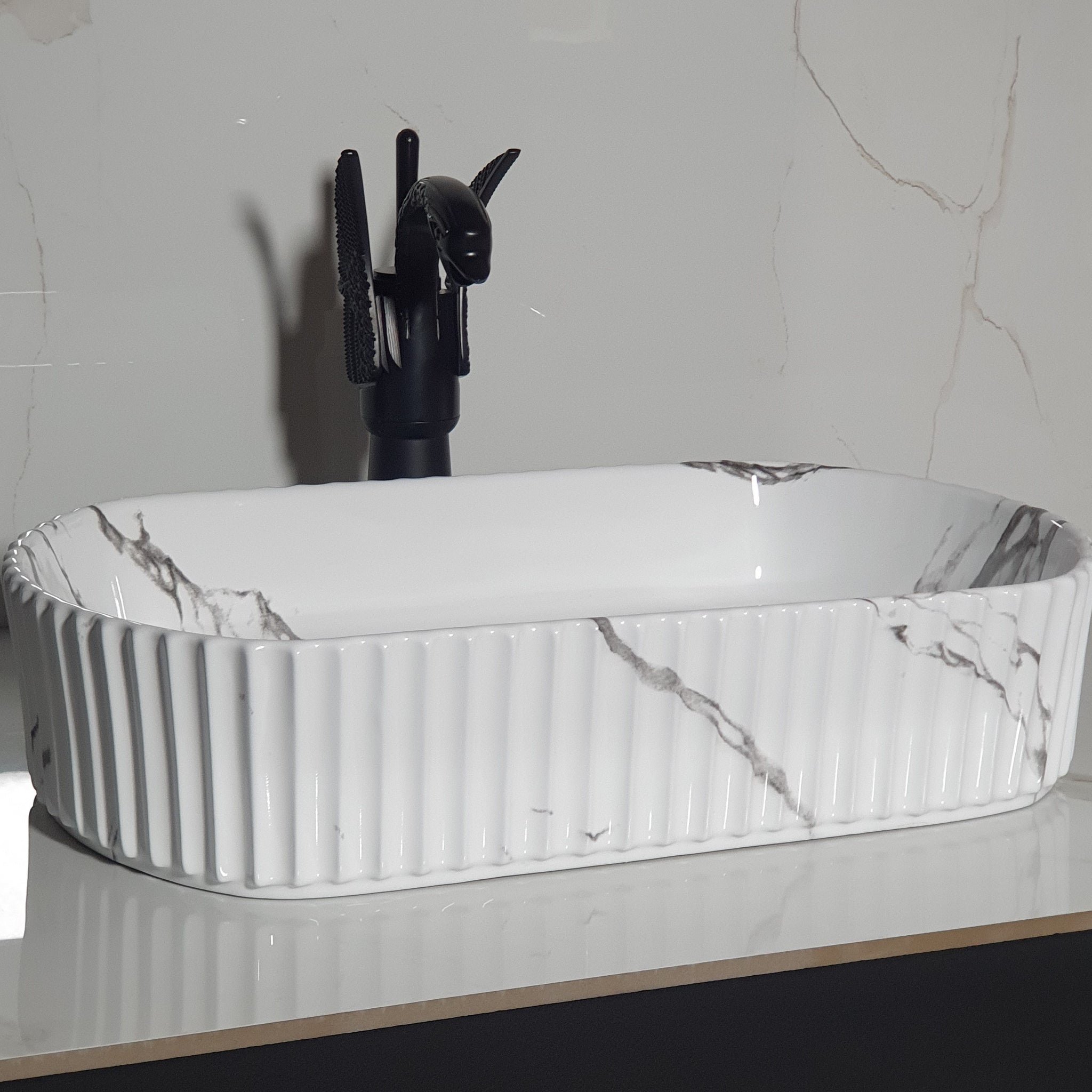 B Backline Ceramic Table Top, Counter Top Wash Basin 51x31 cm