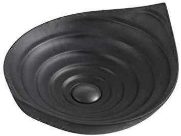 Ceramic Premium Designer Table Top Over Counter Vessel Sink Wash Basin for Bathroom 16 x 13.5 x 6 Inch Black Matt - Bath Outlet