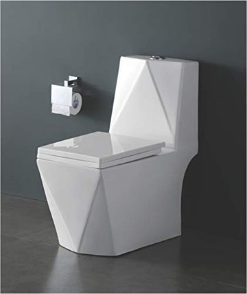 B Backline Ceramic One-Piece Toilet Western Commode S Trap in White Color