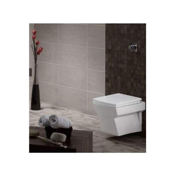 B Backline Ceramic Wall Mount , Wall Hung Western Toilet Commode With Soft Close Seat cover White