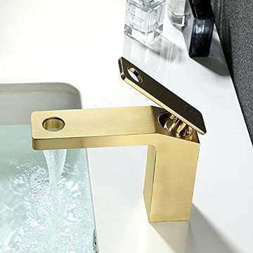 B Backline Brass Wash Basin Hot & Cold Basin Mixer Basin Tap Gold Color