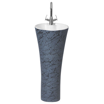 B Backline Ceramic Pedestal Wash Basin Round 15 Inch