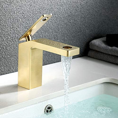 B Backline Brass Wash Basin Hot & Cold Basin Mixer Basin Tap Gold Color