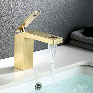 B Backline Brass Wash Basin Hot & Cold Basin Mixer Basin Tap Gold Color