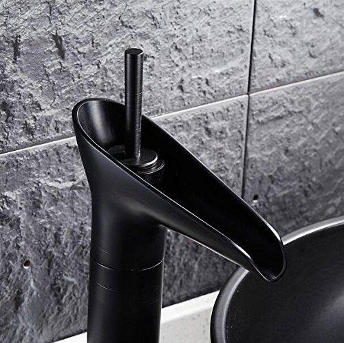 Buy Brass Wash Basin Mixer Faucet Waterfall Tap Tall Black Color at Bathoutlet.in