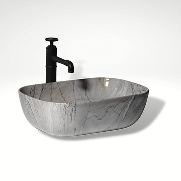 B Backline Ceramic Table Top, Counter Top Wash Basin 18 X 13 X 5.5 Inch