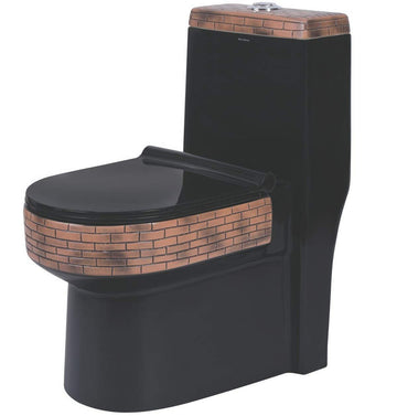 B Backline Ceramic One-Piece Toilet Western Commode S Trap Outlet Is From Floor 26 X 14 X 29 Inches