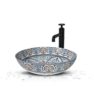B Backline Ceramic Table Top, Counter Top Wash Basin 16 X 16 X 5 Inches