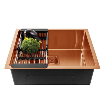 B Backline 304 Grade Stainless Steel Single Bowl Kitchen Sink Inches RoseGold Color