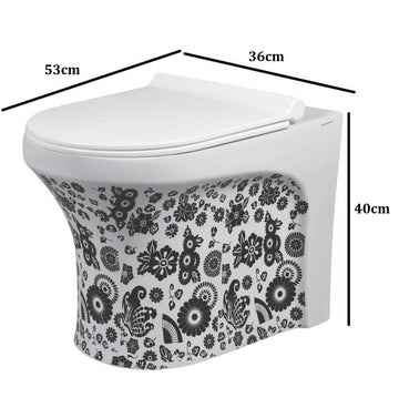 B Backline Ceramic  S-Trap Western EWC Floor Mounted Toilet Commode