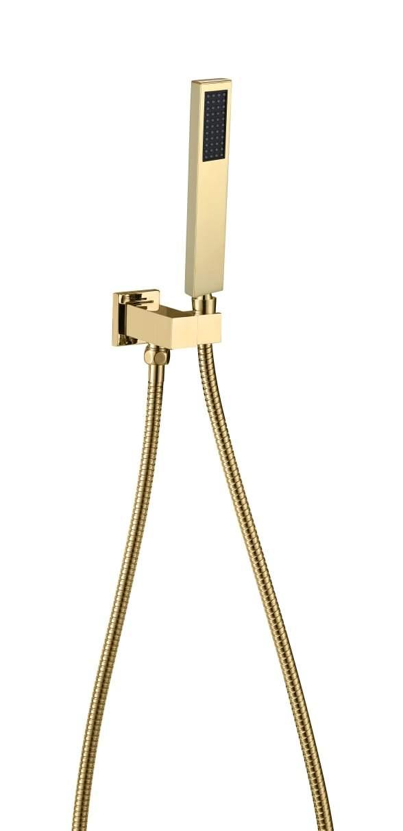 Hand Shower Faucet with meter hose Wall Hook Gold