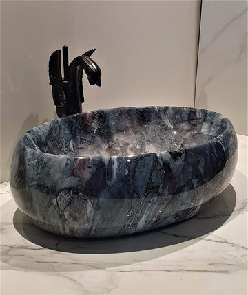 B Backline Ceramic Table Top, Counter Top Wash Basin 19 X 13 X 6 Inch