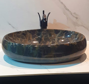 B Backline Ceramic Table Top, Counter Top Wash Basin 24 X 16 X 6 Inch