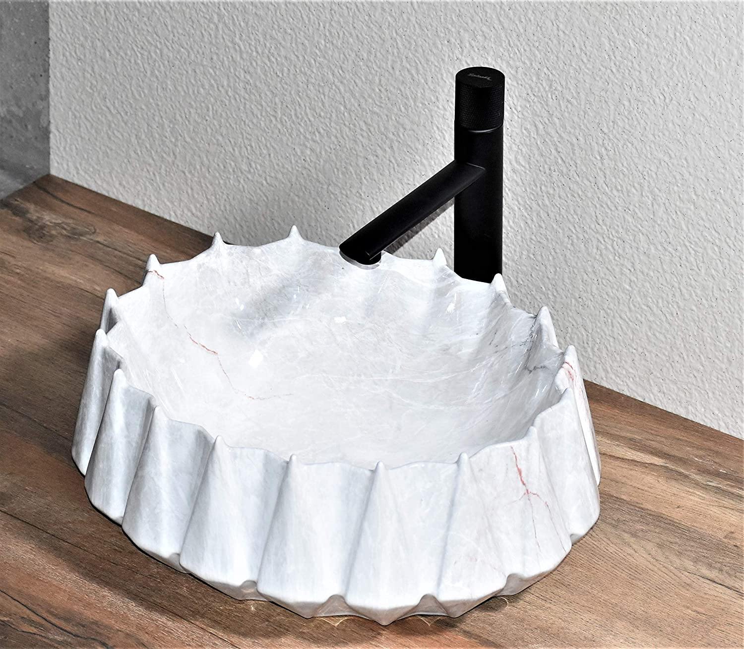 Ceramic Premium Designer Table Top Over Counter Vessel Sink Wash Basin for Bathroom 17 X 15 X 7 Inch  Basin For Bathroom - Bath Outlet