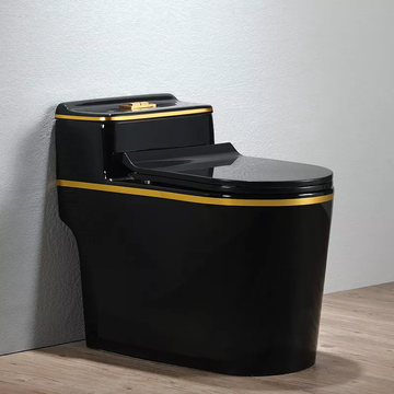 B Backline Ceramic One-Piece Rimless Western Toilet Commode With Tank S Trap Commode Syphonic Flushing System Black Glossy Finish