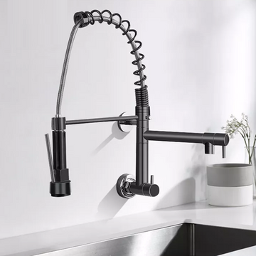 B Backline Brass Wall-Mount Sink Tap for Kitchen Pullout Sink Tap Faucet Single Lever Kitchen Faucet-Kitchen Water Tap