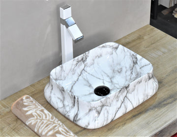 B Backline Ceramic Table Top, Counter Top Wash Basin 46 x 36 CM Grey