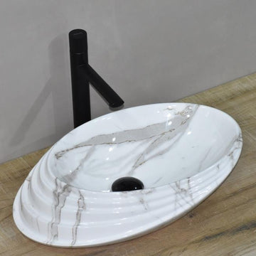 B Backline Ceramic Table Top, Counter Top Wash Basin Grey 52 x 38 CM