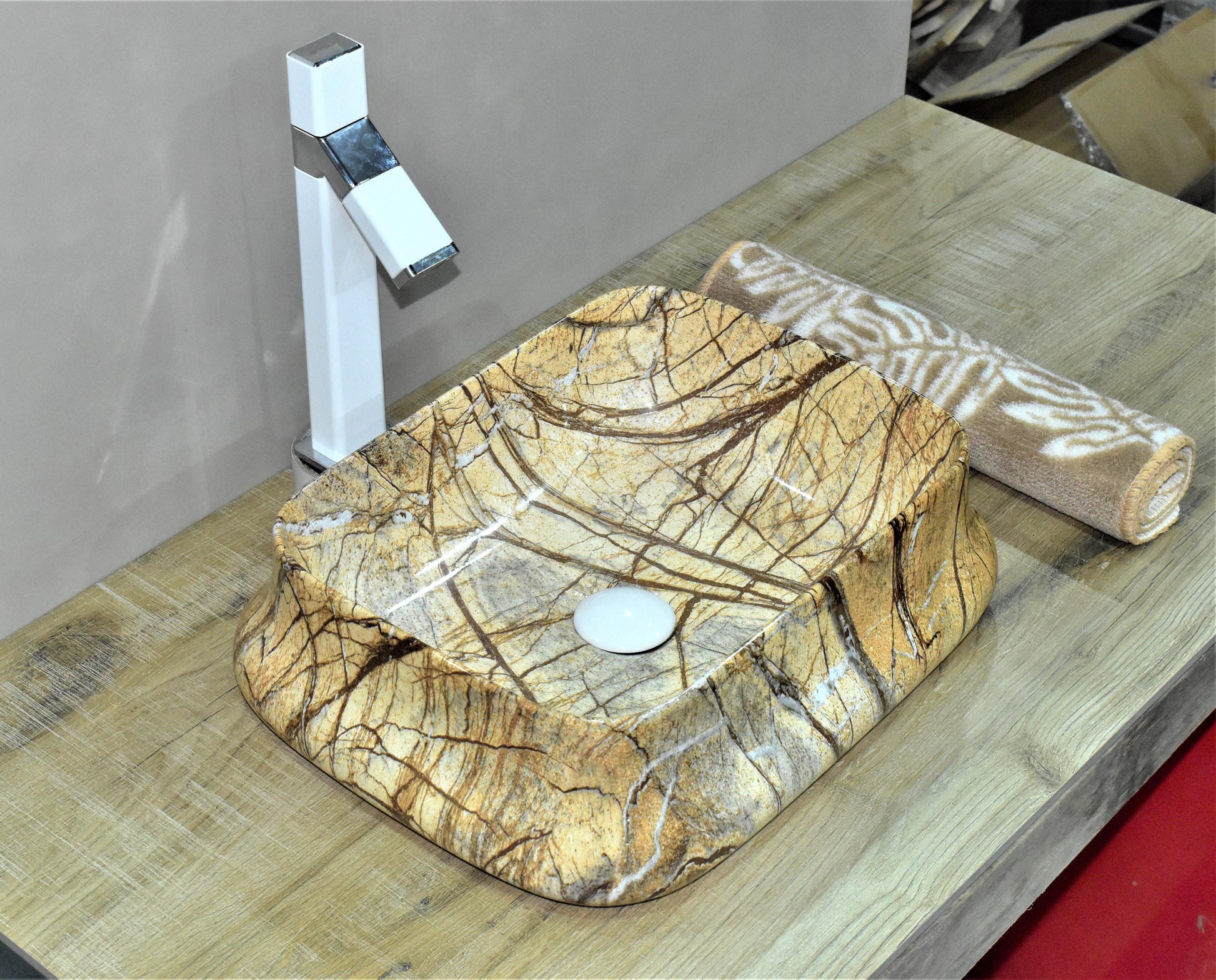 Table Top Designer Wash Basin / Vessel Sink For Bathroom 46 x 36 x 14 Cm - Bath Outlet