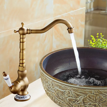 B Backline Bathroom Single Lever Hole Basin Mixer Brass Basin High Neck Long Body Sink Faucet Antique Finish
