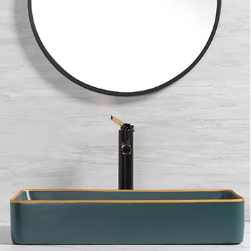 B Backline Ceramic Table Top, Counter Top Wash Basin 24 X 14 X 4 Inches