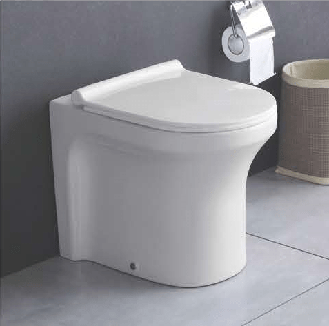 Ceramic Floor Mounted EWC S Trap European Commode Water Closet With Soft Close Seat Cover (White) - Bath Outlet