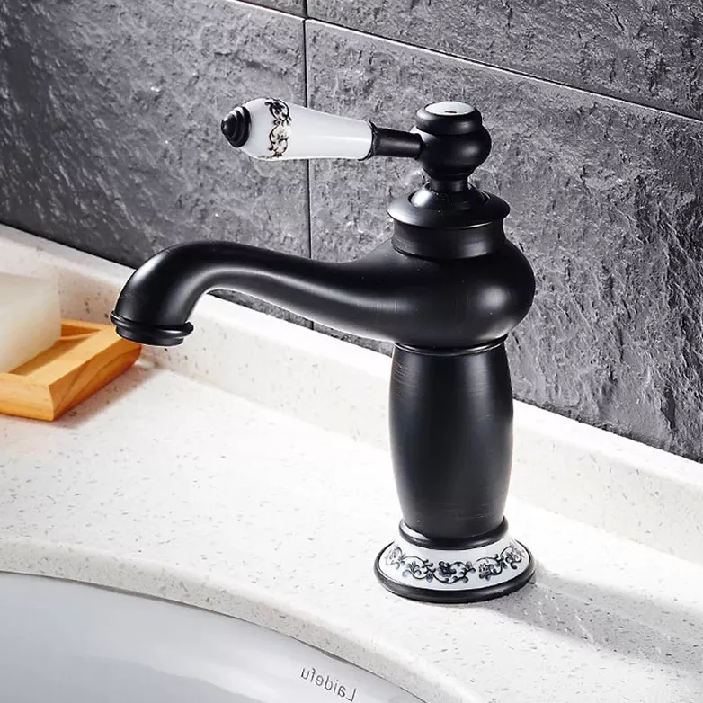 B Backline Brass Bathroom Single Lever Basin Mixer Tap Faucet , Basin Short Body Basin Faucet Black Matt