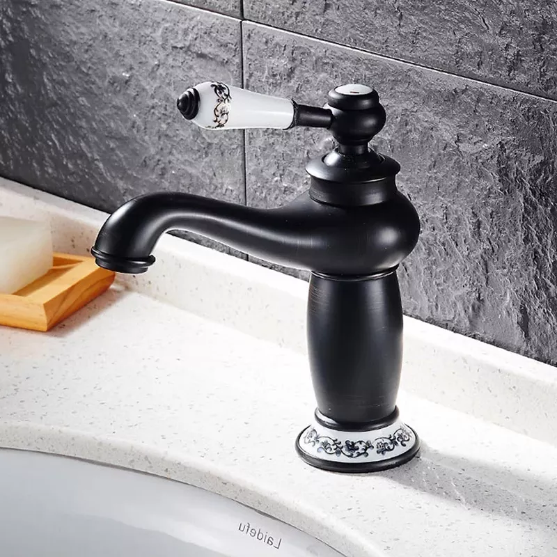 B Backline Brass Bathroom Single Lever Basin Mixer Tap Faucet , Basin Short Body Basin Faucet Black Matt