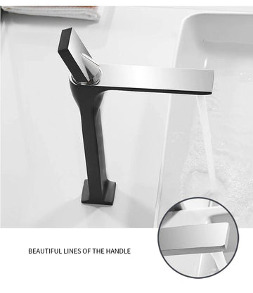 B Backline Brass Wash Basin Hot & Cold Basin Mixer Tap Black Color