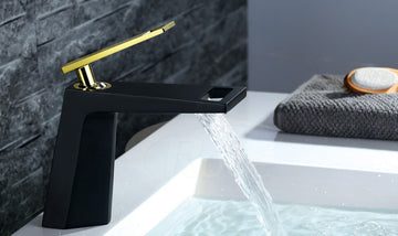 B Backline Brass Wash Basin Hot & Cold Basin Mixer Tap Black Color