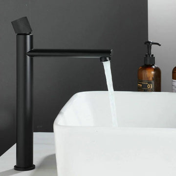 Buy Basin Sink Faucet Bathroom Single Hole Basin Mixer/Hot & Cold Wash Basin Long Body Mixer/Basin Tap Gold White Swan Faucet (Black) at Bathoutlet.in