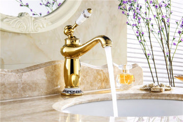 B Backline Brass Wash Basin Hot & Cold Basin Mixer Basin Tap Gold Color