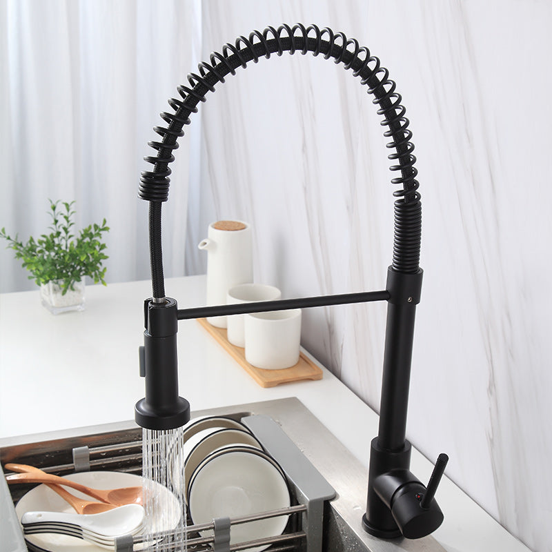 B Backline Brass Kitchen Faucet Single Lever 360° Rotatable Pullout kitchen faucet Black Matt