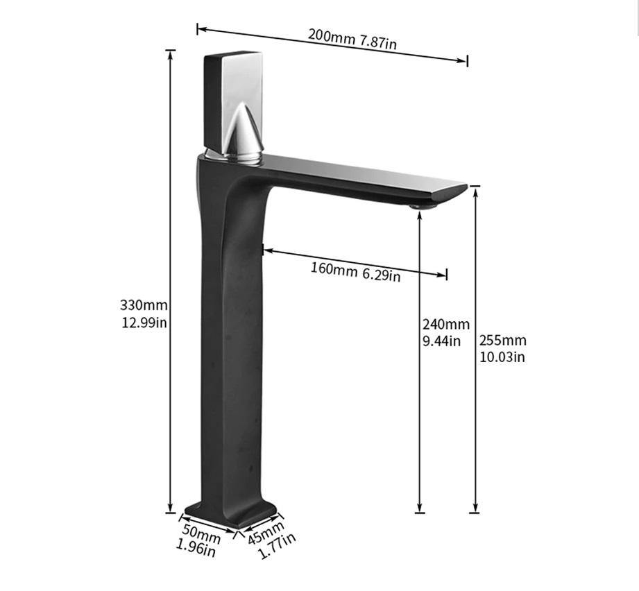 Buy Brass Wash Basin Hot & Cold Basin Mixer Tap Black Color at Bathoutlet.in