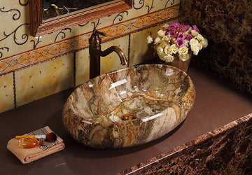 B Backline Ceramic Table Top, Counter Top Wash Basin 24 X 16 X 5.5 Inches