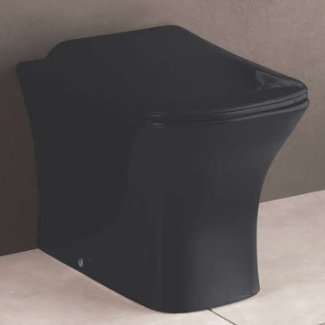B Backline Ceramic Black Floor Mounted Western Toilet Commode S-Trap