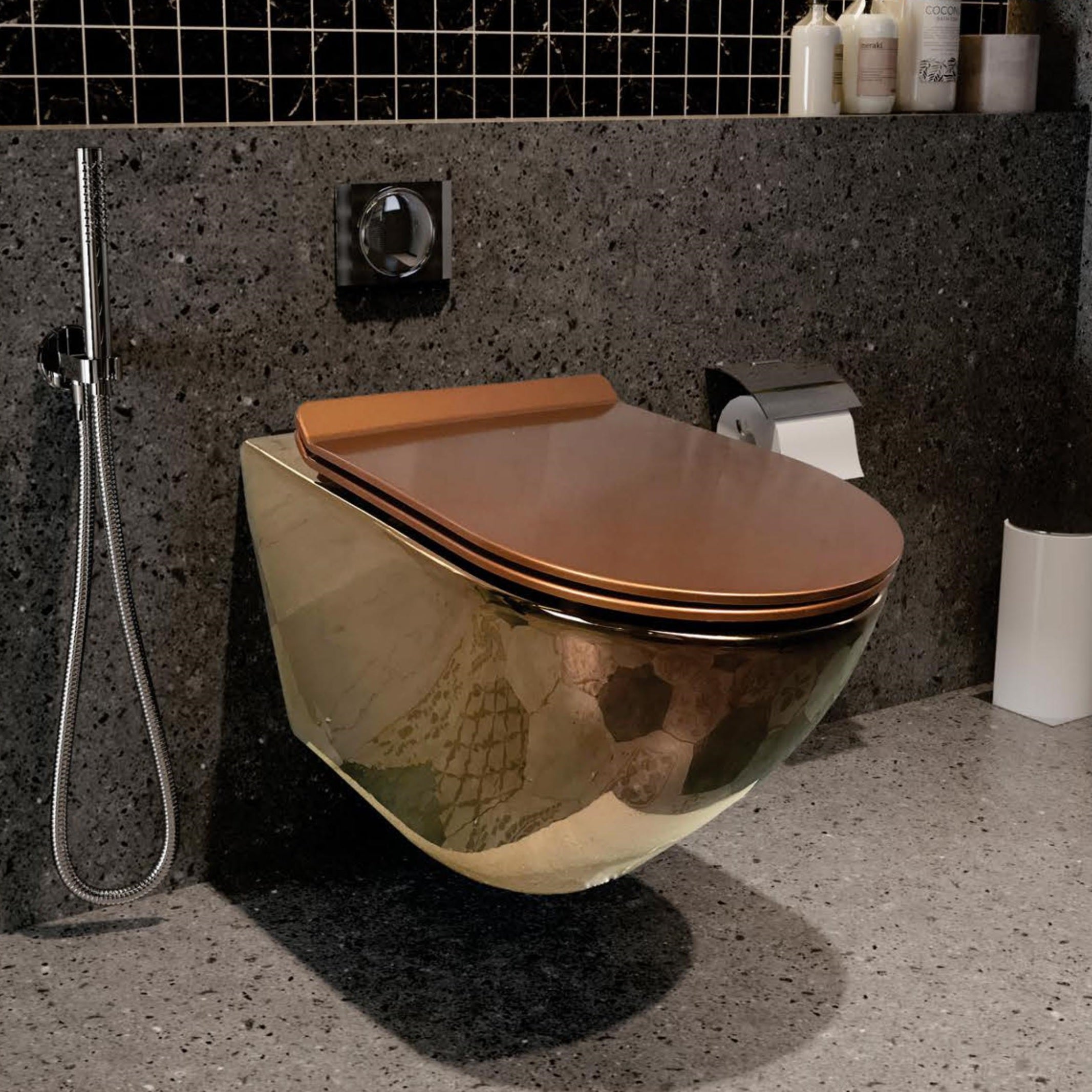 Wall Mount Commode Frame B Backline Ceramic Wall Mount, Wall Hung Western Toilet Commode Rose G