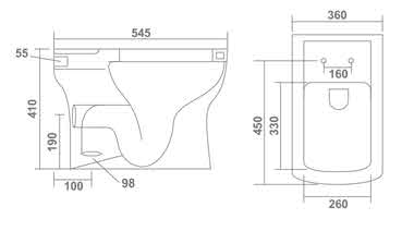 Ceramic Floor Mounted Water Closet Western Toilet European Commode With Soft Close Seat Cover S Trap Blue Color - Bath Outlet