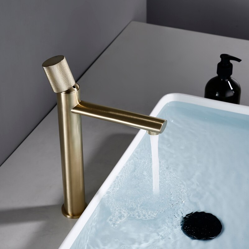 Wash Basin Mixer Hot & Cold Pillar Cock Basin Tap (Gold) - Bath Outlet
