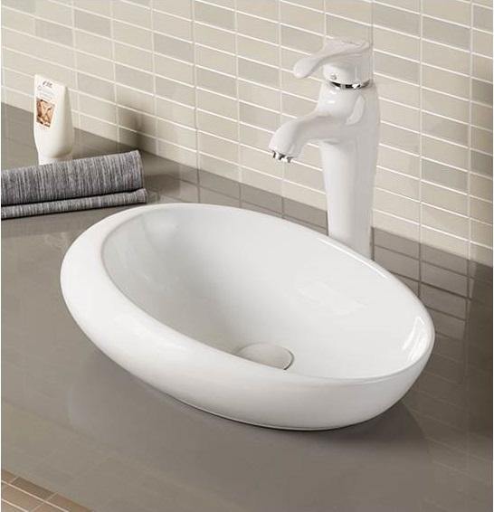 Table Top Ceramic Oval Wash Basin 49 X 33 X 12 Cm - Bath Outlet