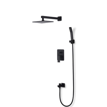 Concealed Body Diverter Full Set With Showers and  Spout Satin Matt Black Colour