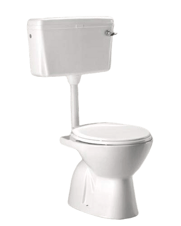 B Backline Ceramic Floor Mounted Toilet Commode S-Trap With Flush Tank