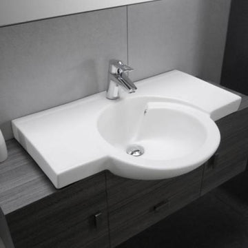 Ceramic Semi Under Counter Wash Basin 76 X 51 X 22 Cm - Bath Outlet