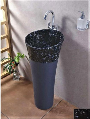 Ceramic Pedestal Free Sanding Wash Basin 15 Inch Round - Bath Outlet