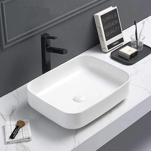 Table Top Ceramic Wash Basin 50 X 37 X 15 Cm - Bath Outlet
